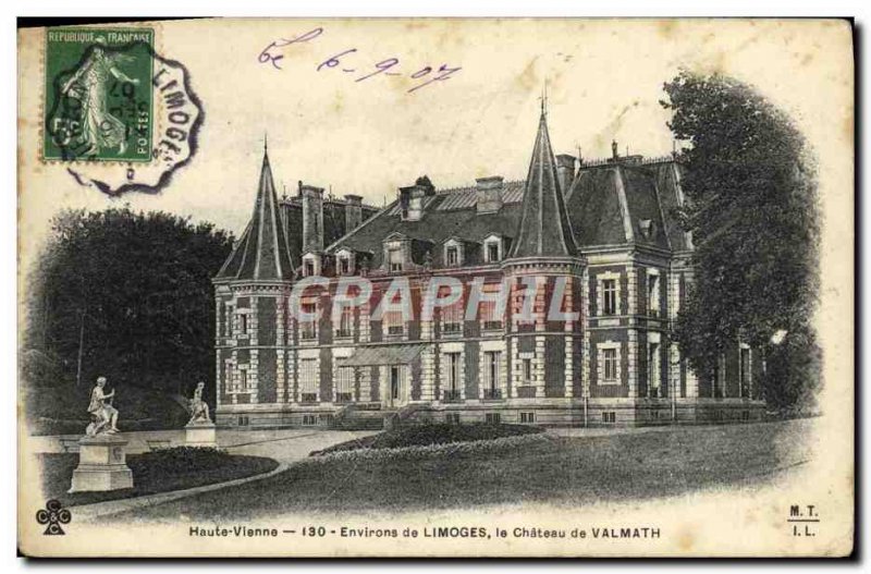 Old Postcard surroundings Limoges Chateau de Valmath