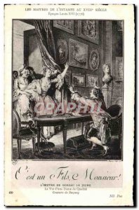 Old Postcard The Work From Moreau The Young Life of Engraving Quality of Lady...