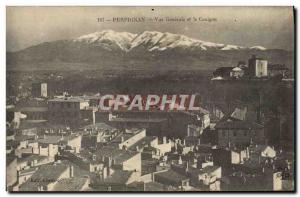Old Postcard Perpignan Vue Generale and Canigou