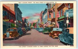WINCHESTER, VA   LOUDON STREET Scene   72 Times Changed Hands during Civil War