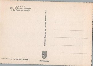 L'Arc de Triomphe Paris France Continental Chrome Postcard