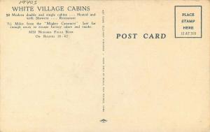 Beals Niagara Falls New York roadside 1940s White Village Cabins Postcard 5735