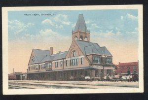 OTTUMWA IOWA UNION RAILROAD DEPOT TRAIN STATION VINTAGE POSTCARD