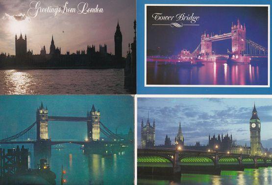 London Tower Bridge At Night Illuminations 4 Postcard s