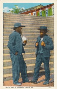 Lancaster County PA, Pennsylvania - Amish Men - Linen