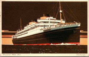 1938 Britannic Cunard White Star Line Steamship Ocean Liner Postcard