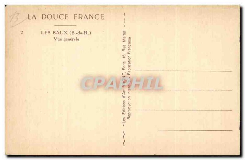 Old Postcard Les Baux General view