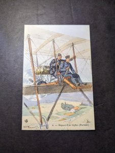 Mint France Aviation Postcard Departure of a Farman Biplane