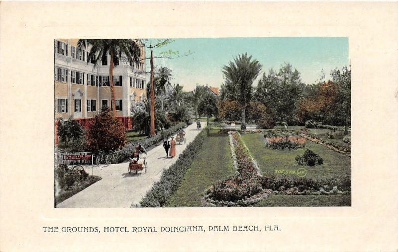 C15/ Palm Beach Florida Fl Postcard c1910 Hotel Royal Poinciana Grounds 2