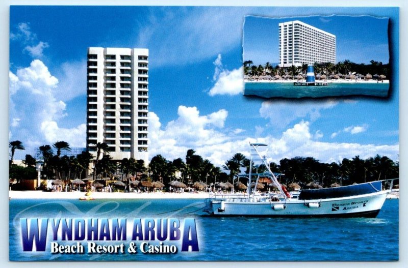 WYNDHAM ARUBA BEACH RESORT & CASINO, Palm Beach ~ Hotel 2002 ~ 4x6 Postcard