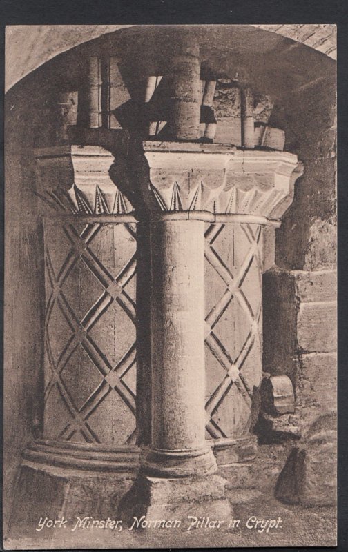 Yorkshire Postcard - York Minster, Norman Pillar in Crypt DC359