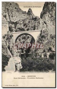 Postcard Old Bridge St Louis Menton Border Italian