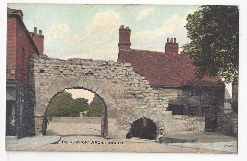 UK Lincoln Newport Arch Roman Gate Dennis & Sons Vntg Dainty Series Postcard