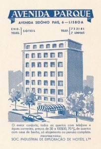 Portugal Lisboa Hotel Avenida Parque Vintage Luggage Label sk2152