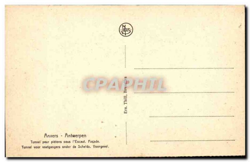 Belgie Belgium Antwerp Antwerpen Old Postcard Tunnel for pedestrians under th...