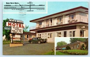 LATHAM, NY New York~ Roadside MONTE MARIO MOTEL Map 1971 Albany County Postcard