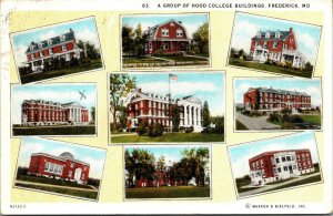 Vtg 1920s Group of Hood College Buildings Frederick Maryland MD Postcard