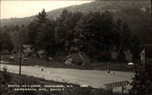 Underwood New York NY Adirondacks Profile Inn Gas Pump Real Photo Postcard