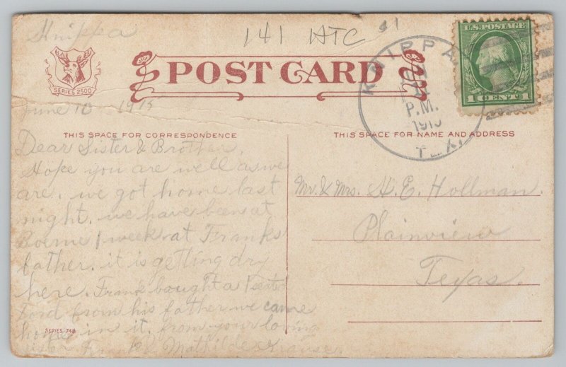 Texas~Husband & Maid~Trouble Brewing~Vintage Postcard