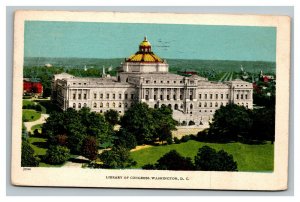 Vintage 1907 Postcard Panoramic View Gold Dome Library of Congress Washington DC