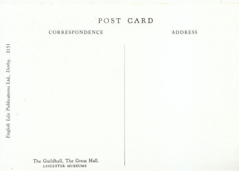 Leicestershire Postcard - The Guildhall - The Great Hall - Ref 13947A