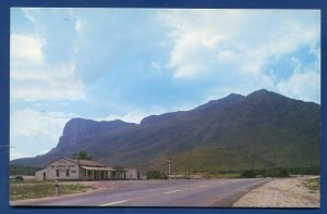 Pine Spring Texas Station & Cafe west of of Carlsbad Cavern old chrome postcard