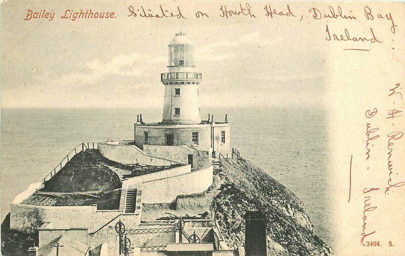 Bailey Lighthouse C-1910 Nouth Head Dublin Ireland Postcard 5571 