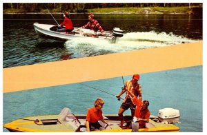 People Fishing From Motor Boats In South Carolina Fishing Postcard