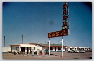 Hapsville NM New Mexico Hap's Gas Oil Well Station Motor Cafe Motel Postcard D41
