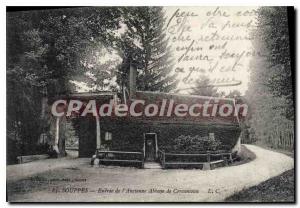 Postcard Old Souppes entrance to the Abbey of Cercanceau