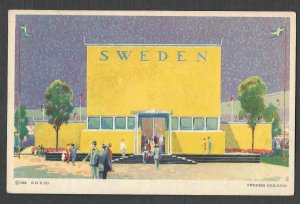 1933 PPC CHICAGO WORLDS FAIR SWEDISH PAVILION OFFICIAL CARD