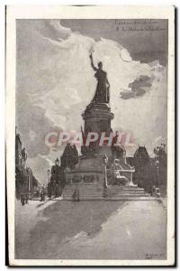 Paris Postcard Old Statue of the Republic