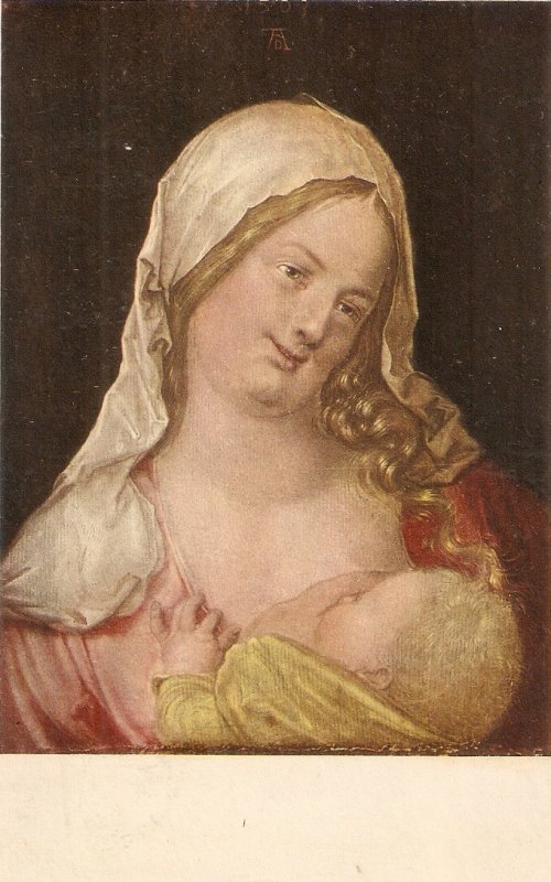 A. Durer. Maria with the Child at her breast Fine painting  Austrisn religious