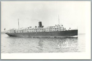 STEAMBOAT SHIP DORCHESTER VINTAGE REAL PHOTO POSTCARD RPPC