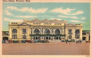 Vintage Postcard Prospect View Of Union Station Building Worcester Massachusetts