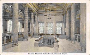 Interior First National Bank Portland Oregon 1928 postcard