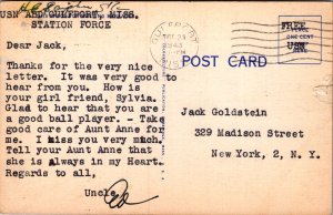 Humorous Navy write me Gulfport MI WWII Saipher gun submarine sailor