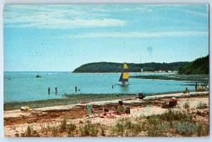 1985 Ipswich Massachusetts Vintage Postcard Pavilion Beach Little Neck River