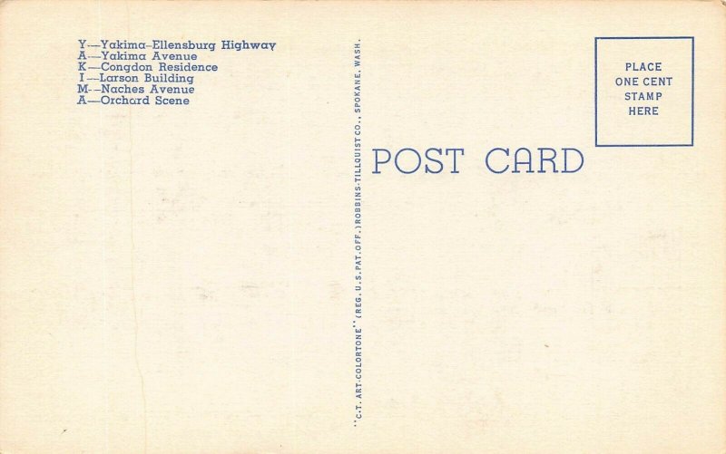 LPS01 YAKIMA WASHINGTON LARGE BIG Letter Postcard