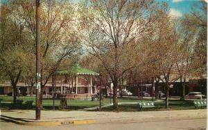 Albuquerque New Mexico Old Town Plaza Autos 1950s Postcard Teich Southwest 12481