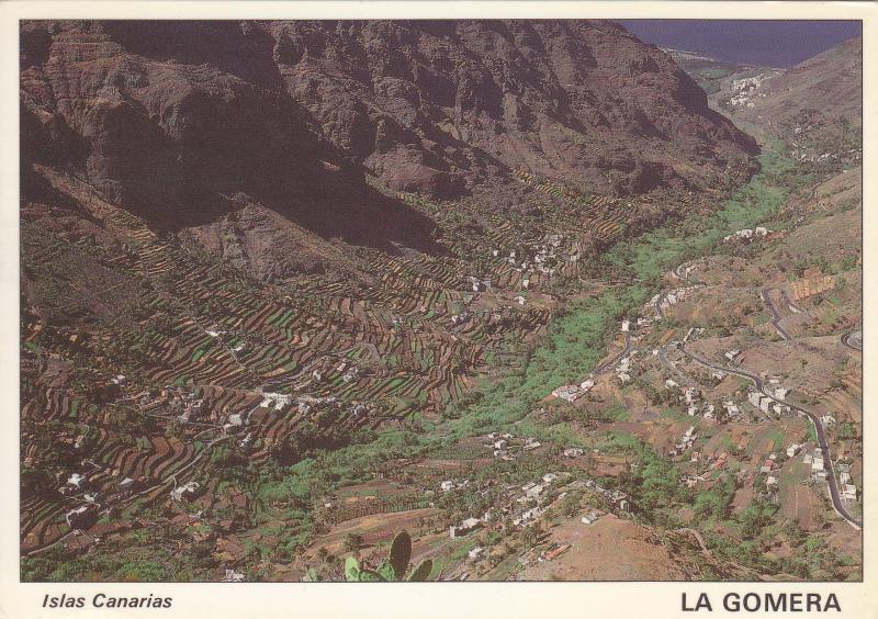 Postal 60965: Profundo barranco con cultivos (La Gomera)