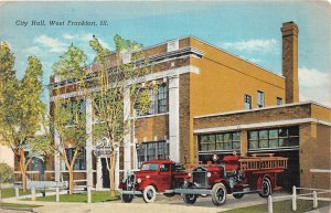 J73/ Frankfort Illinois Postcard Linen City Hall Building  324