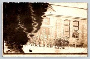 RPPC  US Army Soldiers In Formation Barracks  1903 Springfield Rifle   Postcard