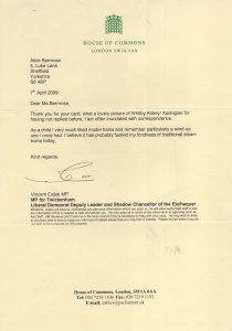 Vincent Cable Twickenham MP Model Train Railway Hand Signed Letter