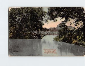 Postcard The Rustic Bridge, Beardsley Park, Bridgeport, Connecticut