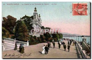 Old Postcard Monte Carlo Theater and the Casino Terraces