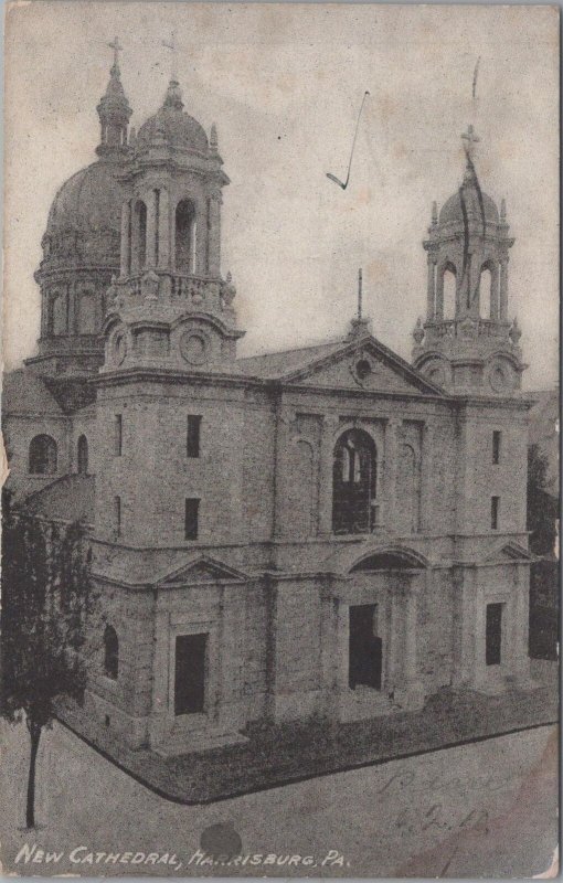 Postcard New Cathedral Harrisburg PA 1910