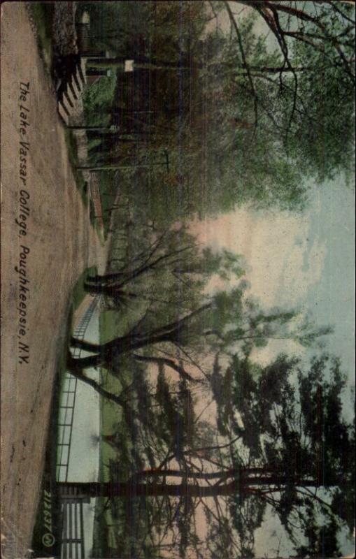 Poughkeepsie NY Lake Vassar College c1910 Postcard