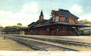 B.&M. Union Passenger Station, Greenfield, MA, USA Railroad Train Depot Unused 