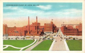 ST LOUIS, Missouri MO   ANHEUSER BUSCH PLANT Budweiser Brewery ca1920's Postcard